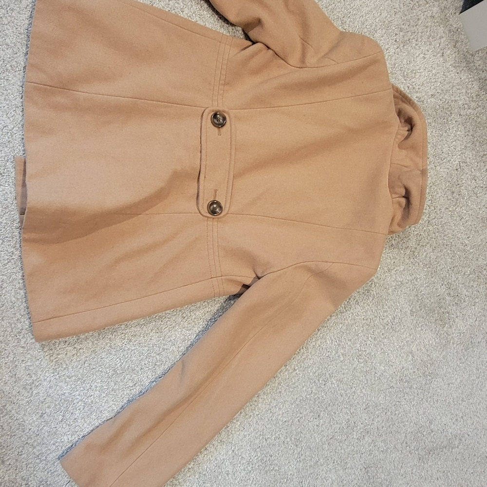 Old Navy Camel Color Wool Coat Size Medium - image 5